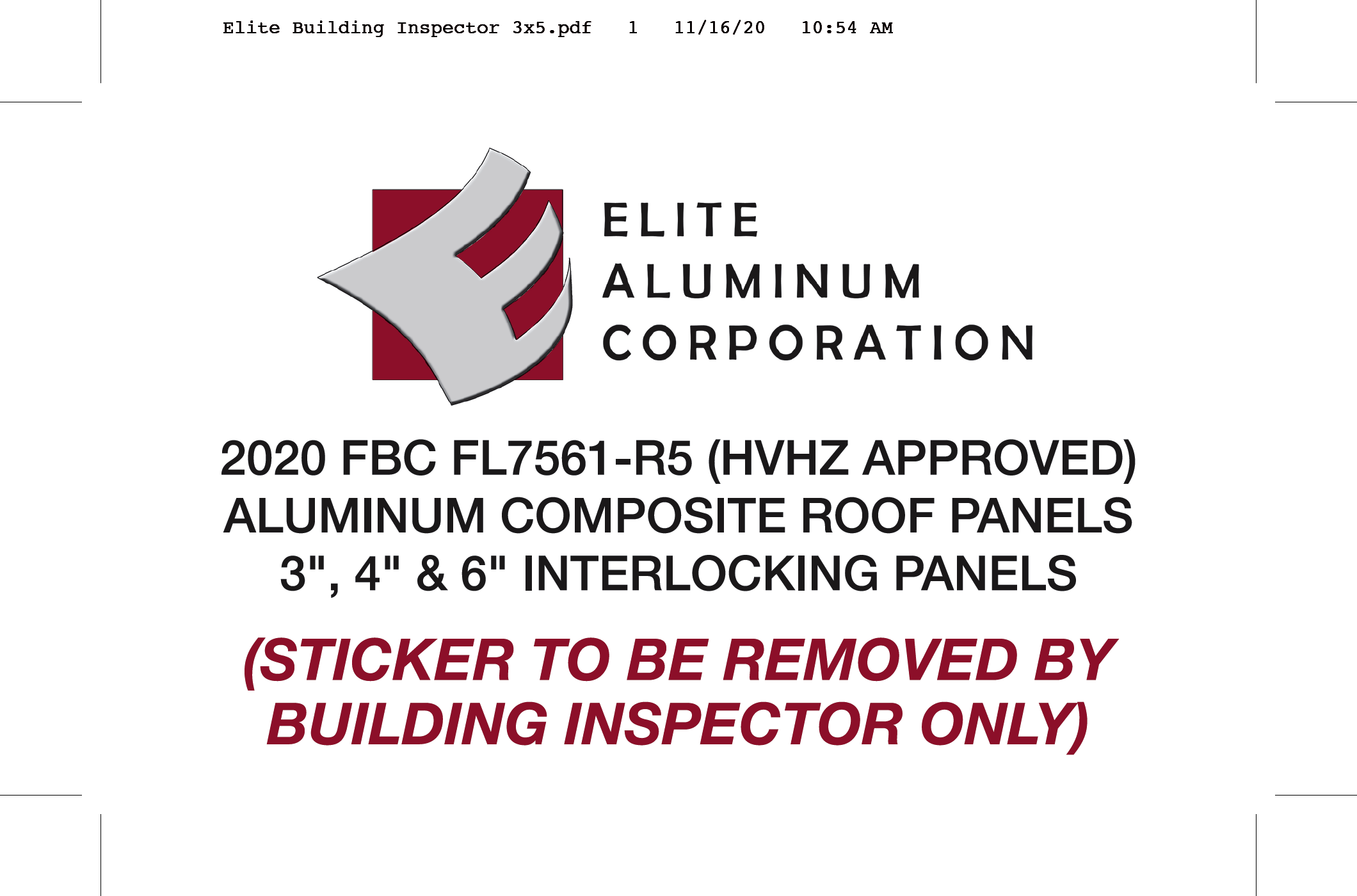 NOTICE to Building Departments and Inspectors featured project